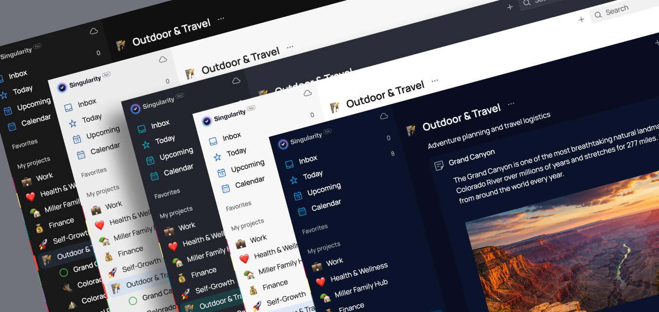 SingularityApp Interface Update: New Themes, Accent Color, and UI ...