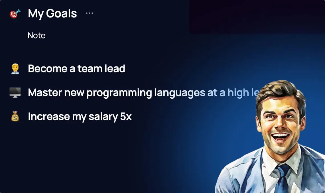 Junior developer excited about ambitious career goals