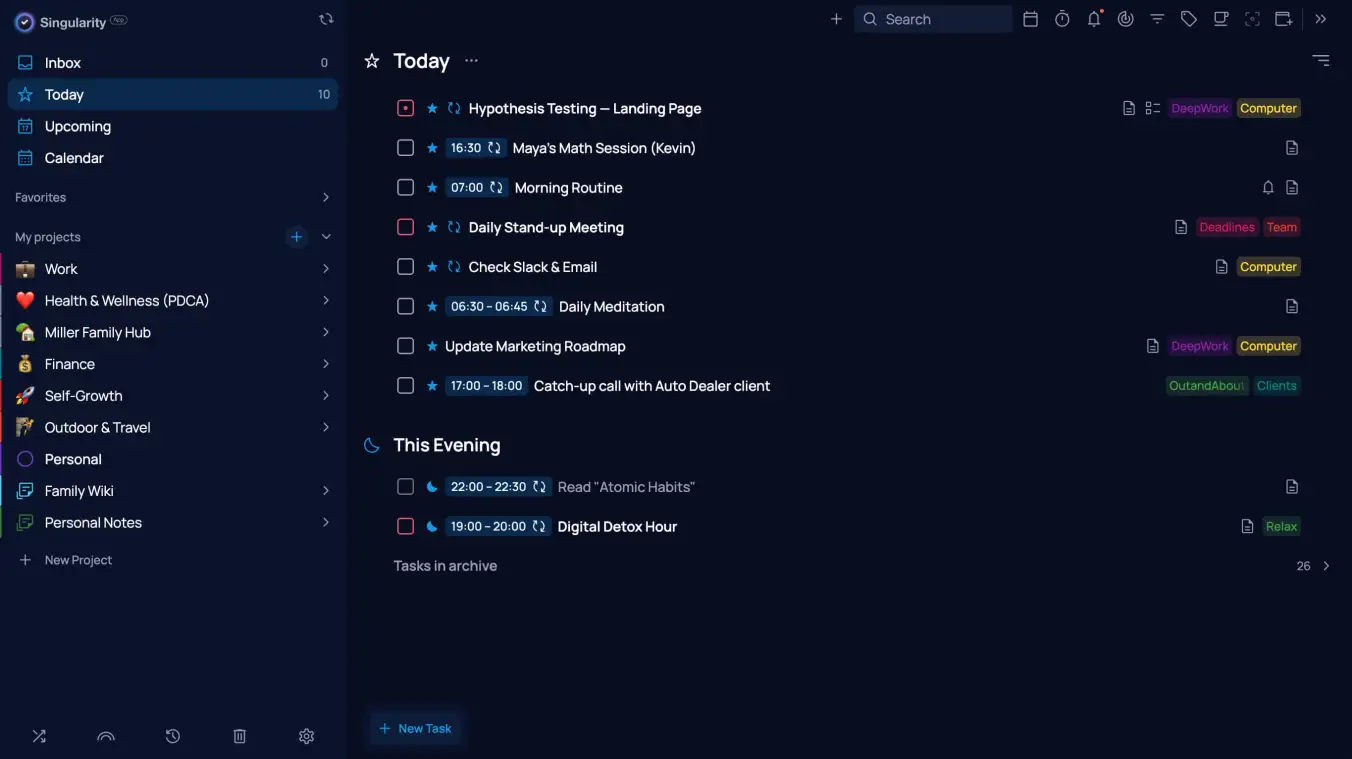 SingularityApp interface