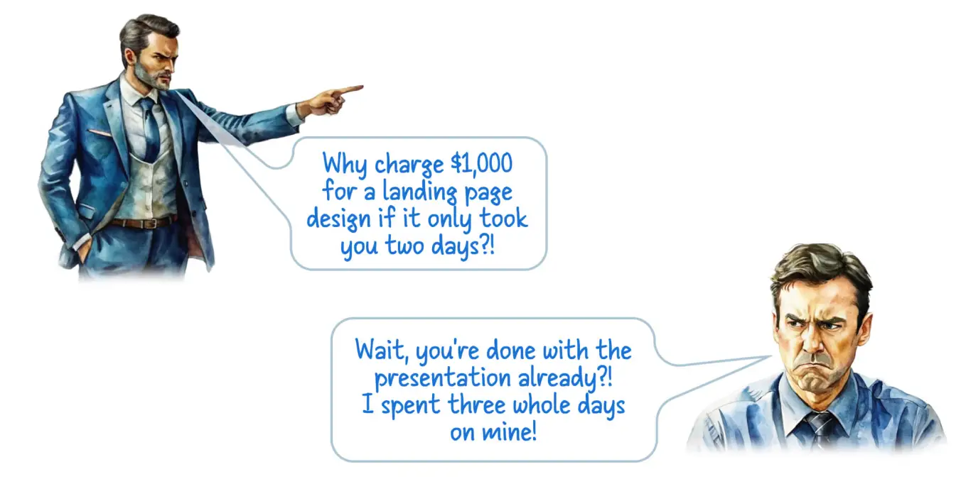 Society tends to judge work value by time spent