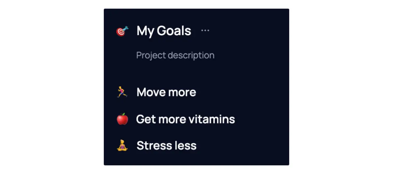 Examples of vague goals