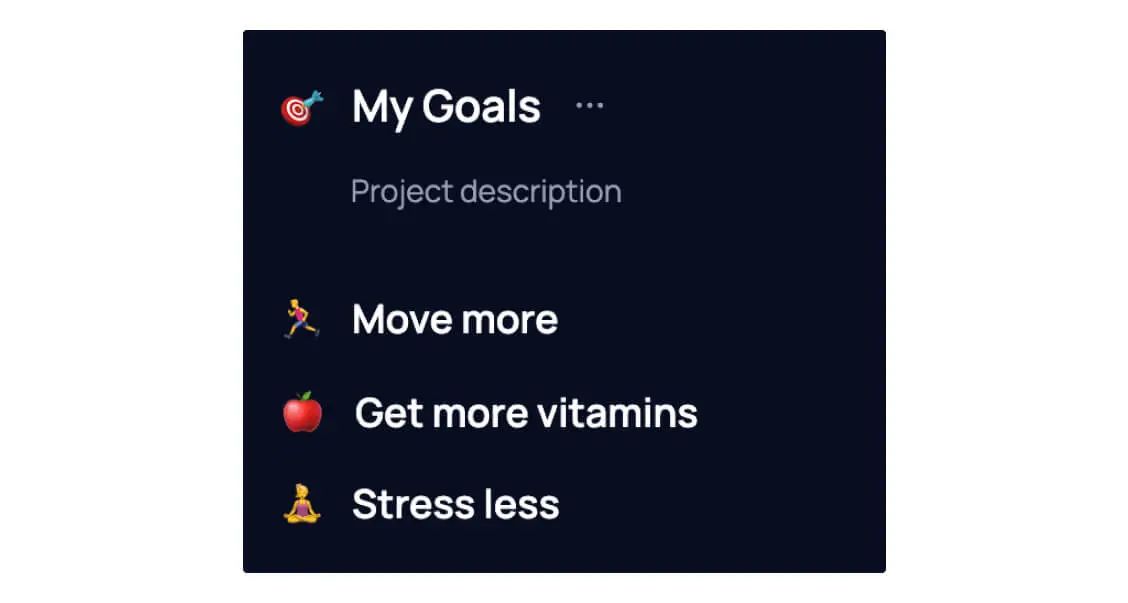 Examples of vague goals