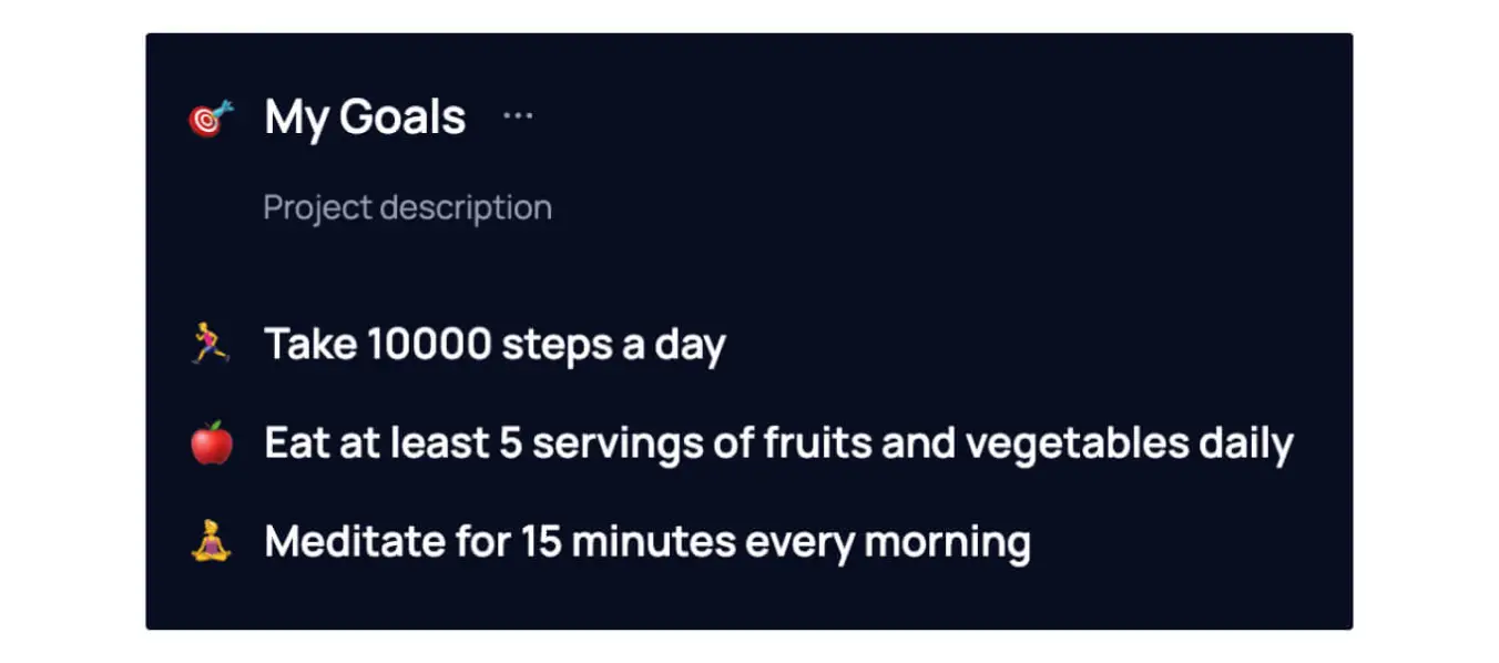 Examples of specific goals