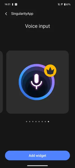 SingularityApp Voice Input widget for Android — create tasks by voice