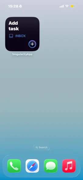 Add Task widget on iPhone home screen — quick task creation